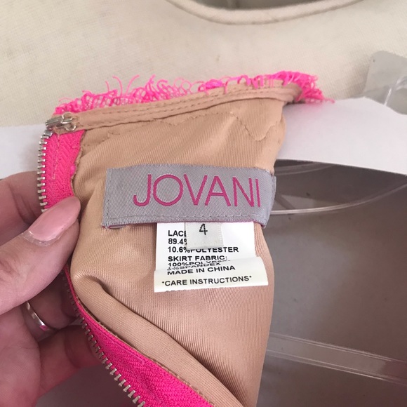 Hot Pink Jovani 2 piece prom dress size 4 - Picture 2 of 8